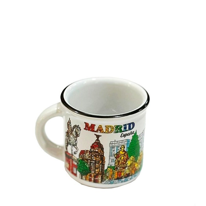 Kleine Porzellantasse Sehenswürdigkeiten Madrids im Mosaik