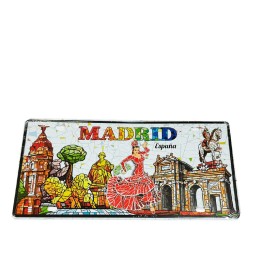 Metal plate decoration Monuments of Madrid
