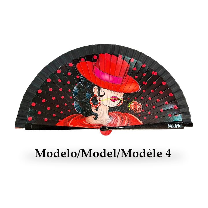 Éventail en bois danseuse de flamenco, modèle 4