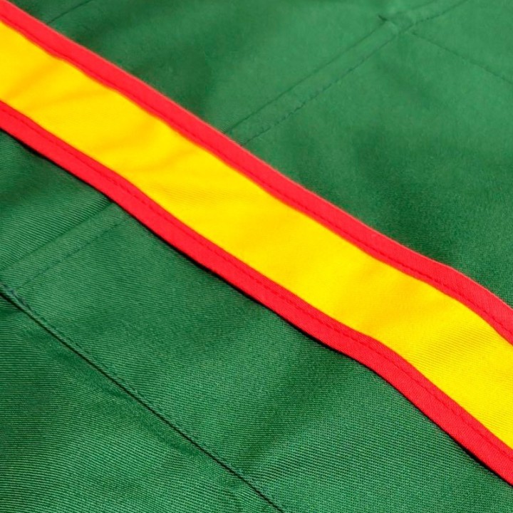 Spanish flag waist apron, green
