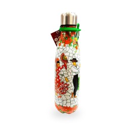 Garrafa térmica de aço Recuerdo de España com mosaico flamenco