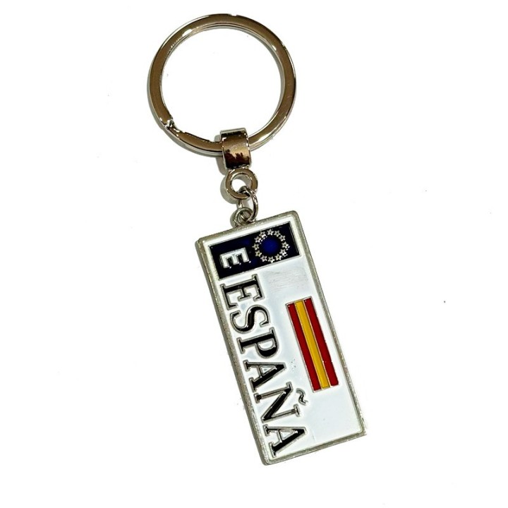 Porte-clés représentant une plaque d’immatriculation espagnole, modèle 3