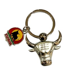 Porte-clés tête de taureau en aluminium