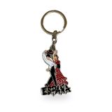 Llavero de metal con motivos flamencos y de España