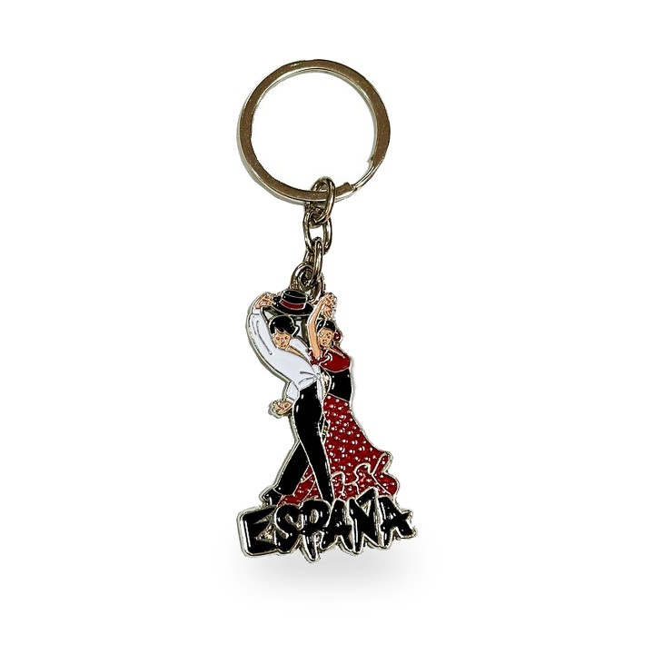 Porta-chaves de metal com motivos flamencos e de Espanha