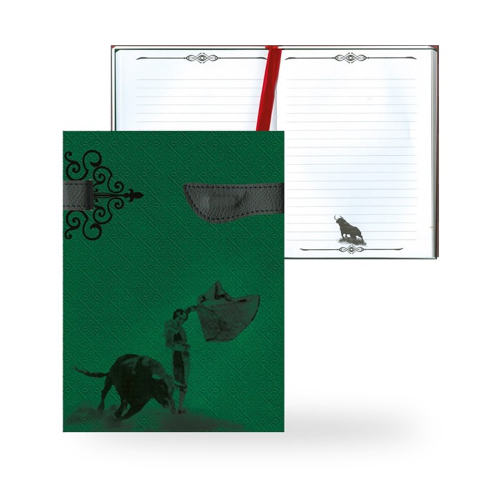 Caderno taurino de Florencia Cafferata em verde