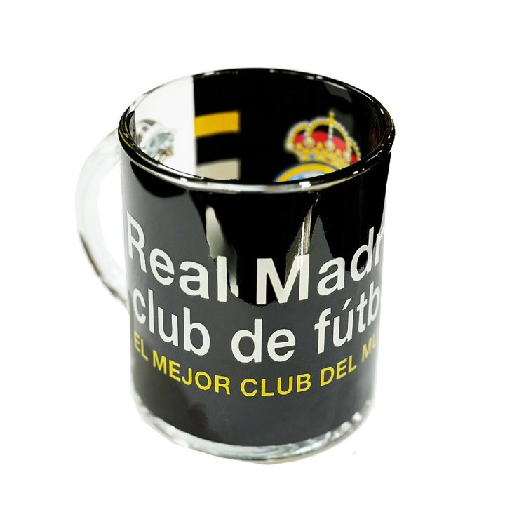 Tazza mug in vetro del Real Madrid in nero – vista 2