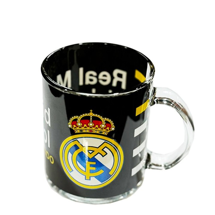 Tazza mug in vetro del Real Madrid in nero