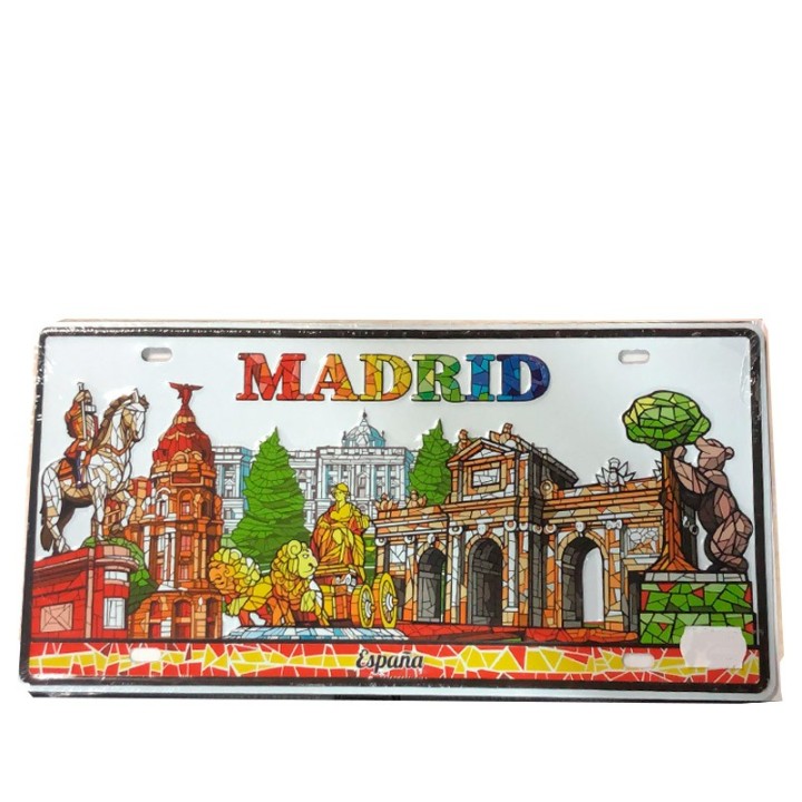 Metal plate decoration Monuments of Madrid