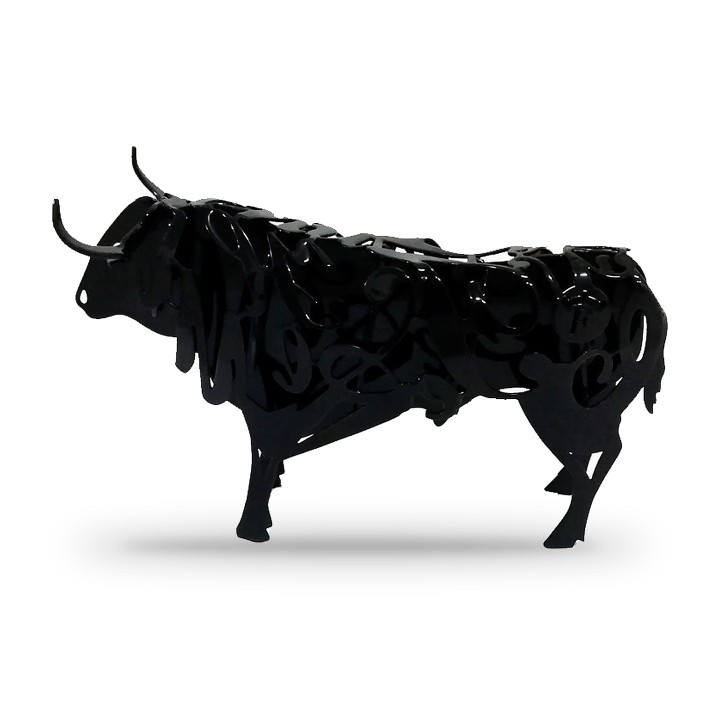 Statuetta di toro in ferro battuto Forjasport nero opaco