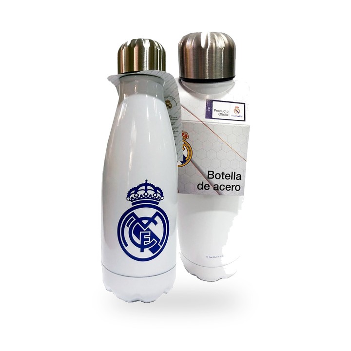 Garrafa térmica do Real Madrid em alumínio na cor branca