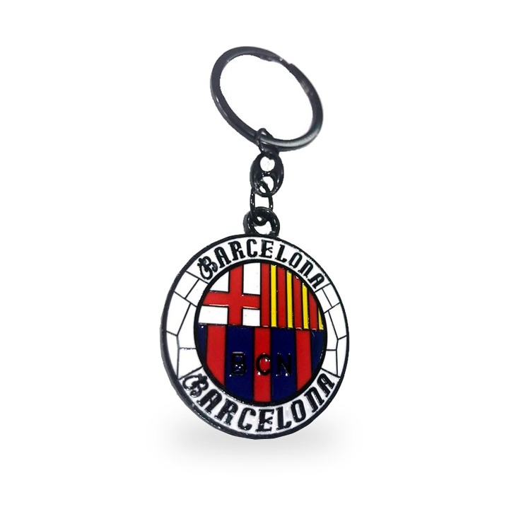 Porta-chaves de metal de futebol, modelo Barcelona