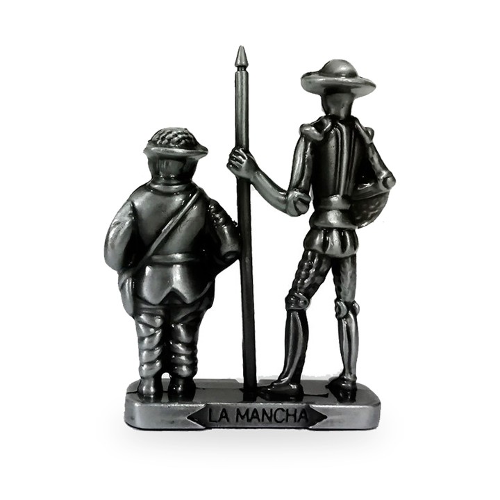 Figura de Dom Quixote e Sancho Pança em metal maciço – vista 4