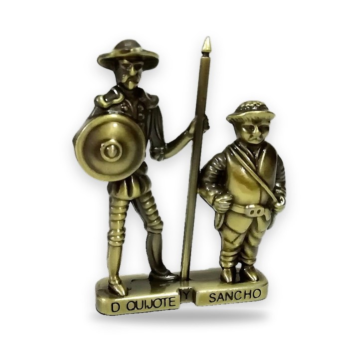 Figurine de Don Quichotte et Sancho Panza en métal massif