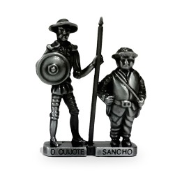 Statuetta di Don Chisciotte e Sancio Panza in metallo massiccio – vista 2