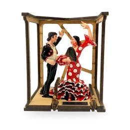 Figura de casal de bailarinos de flamenco da Barcino