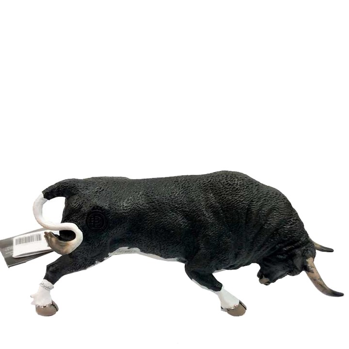 Toro giocattolo alla carica, mantello calcetero