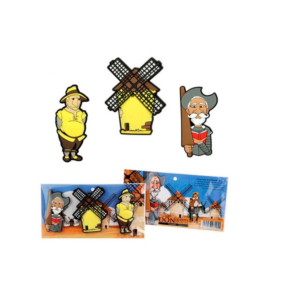 Set of three "Don Quixote de la Mancha" magnets