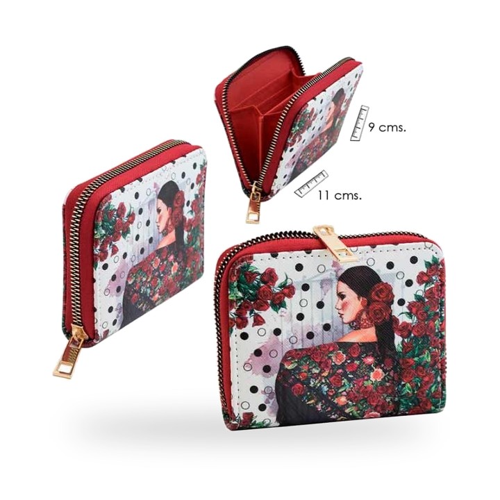 Portafoglio flamenca quadrato con cerniera – vista 2