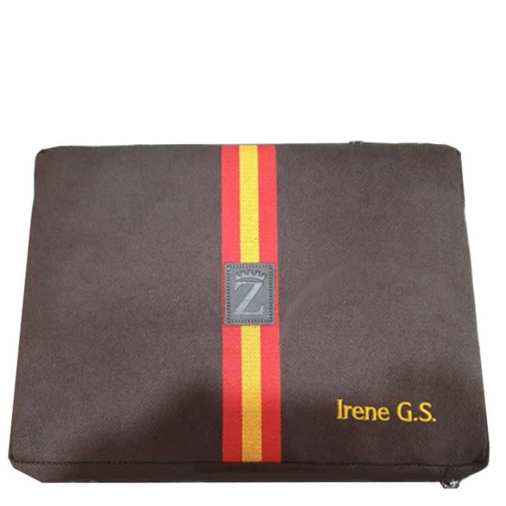 Coussin taurin marron personnalisé « Drapeau espagnol »