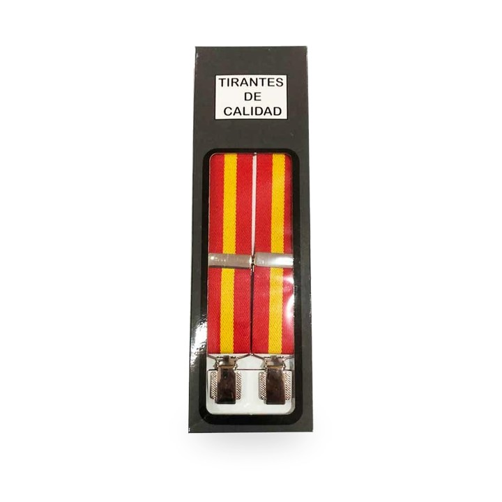 Elastische Hosenträger mit spanischer Flagge für Erwachsene