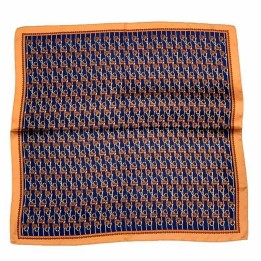 Lenço de pescoço com motivos equestres, azul-marinho com estribos e rédeas
