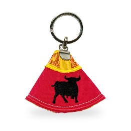 Capote-Schlüsselanhänger aus Stoff, uni oder mit gesticktem Stier