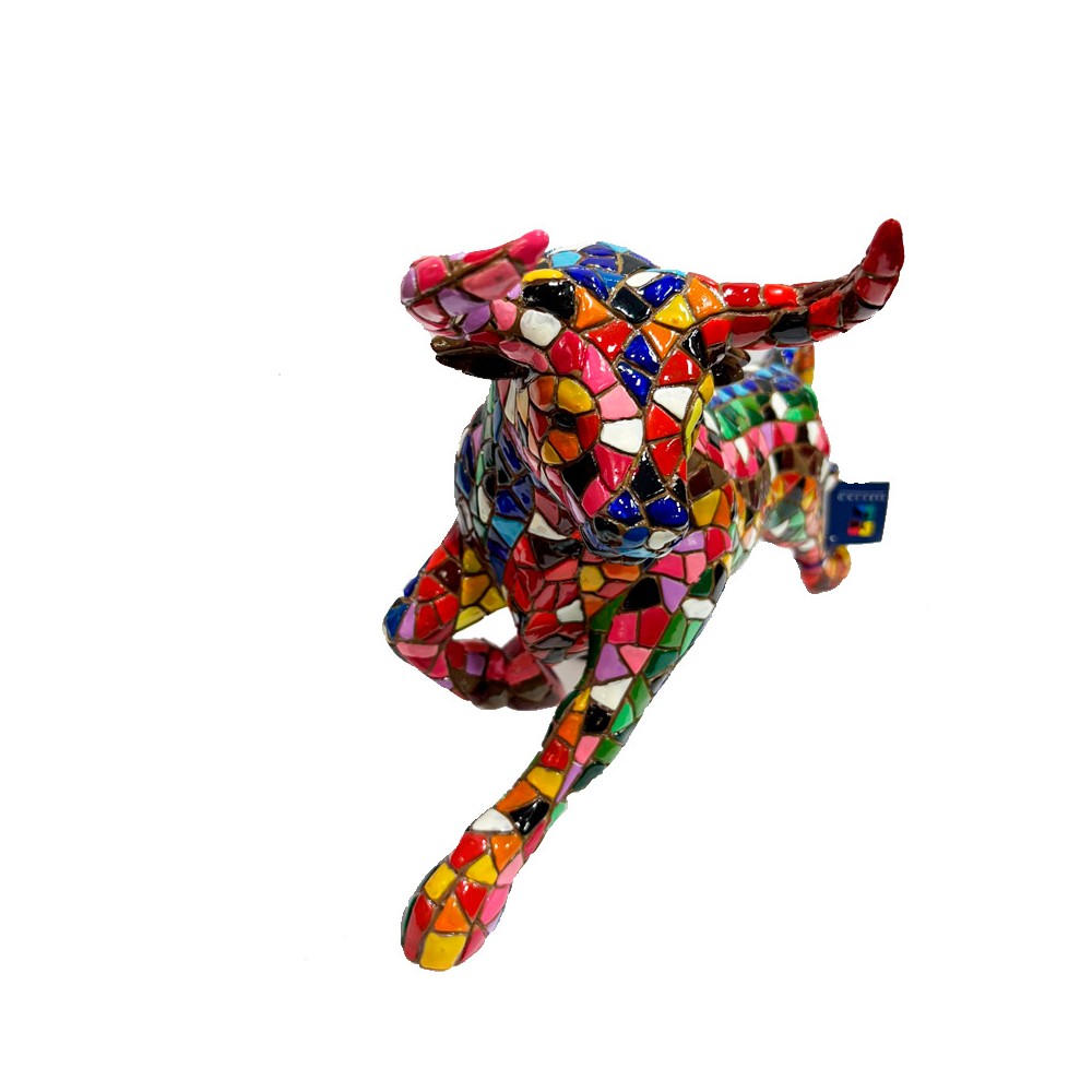 Taureau mosaïque multicolore Barcino 30 cm