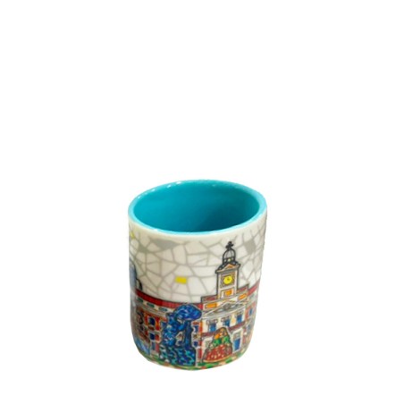"Monuments of Madrid" shot glass blue