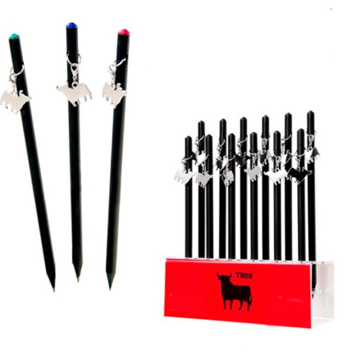 Lapiz negro Toro plata y Swaroski