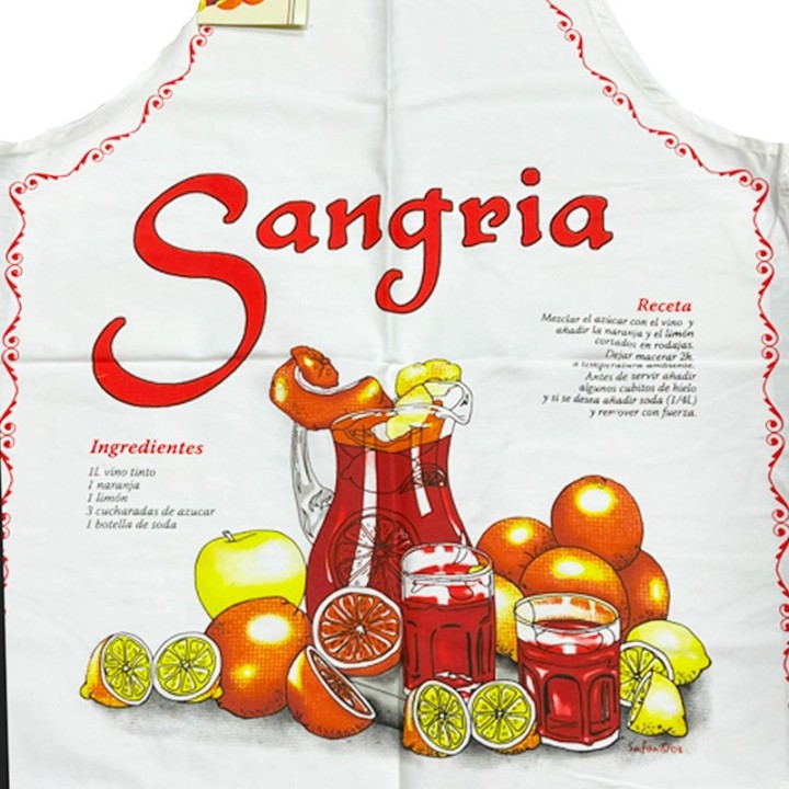 Delantal de cocina sangría, paella y gazpacho I Souvenir de España
