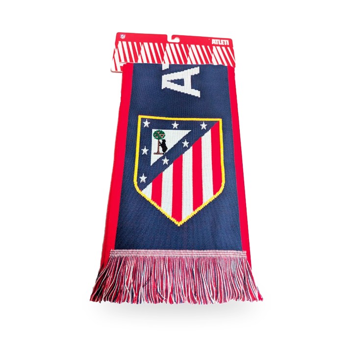 Sciarpa ufficiale dell'Atlético de Madrid con frange, 140 x 20 cm