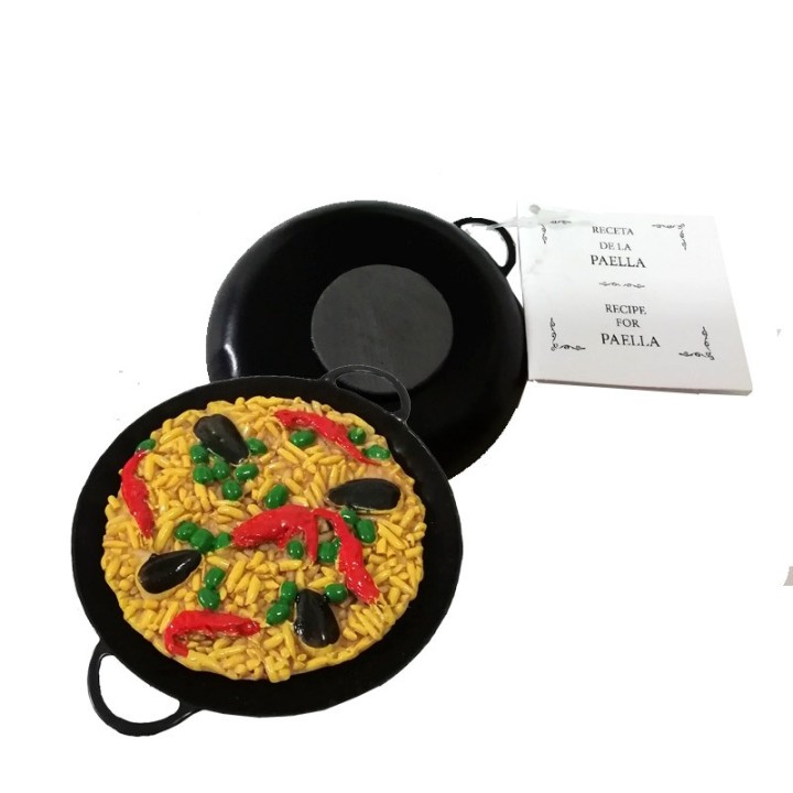 Imán de nevera "paella con receta"