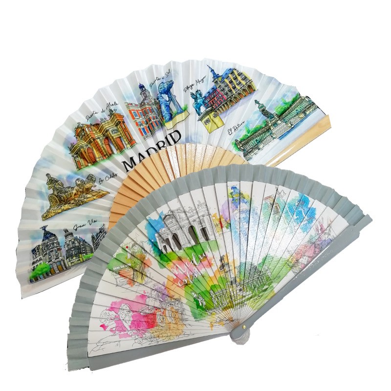 Vintage Madrid Monuments Fan Vintage Madrid Monuments Fan