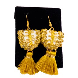 Pendientes taurinos "Hombreras chaquetilla de luces" color blanco