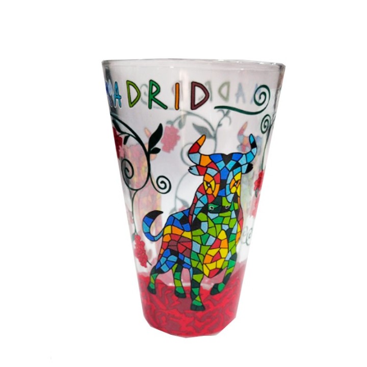 "Mosaic Bull" glass vase