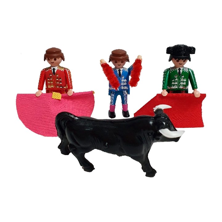 Set taurino Playmobil con 3 toreri, trastos e toro – vista 2