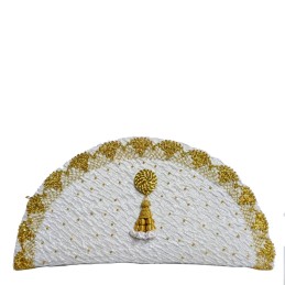 Cartera de mano taurina "Blanco y Oro"