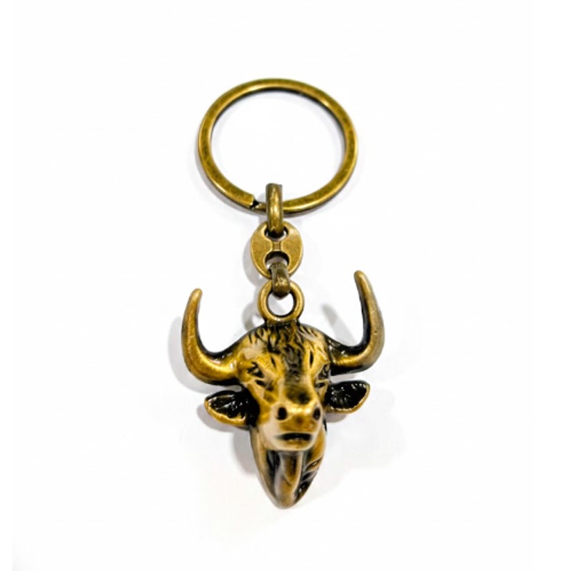 Copper Bullfighting Keychain