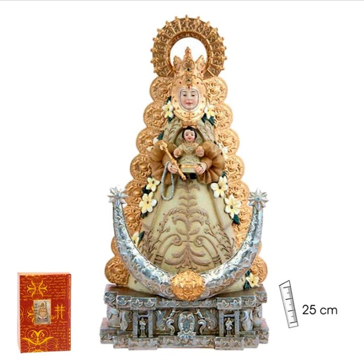 Figura da Virgem del Rocío, tamanho grande de 25 cm