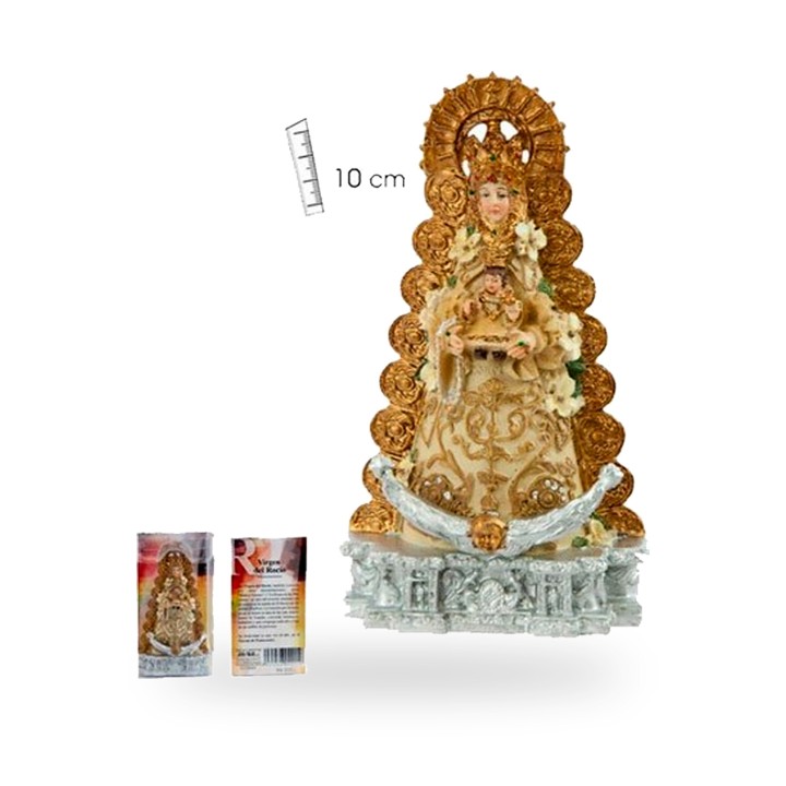 Figura da Virgem del Rocío, tamanho pequeno de 10 cm