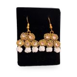 Pendientes taurinos Alamares en oro y blanco