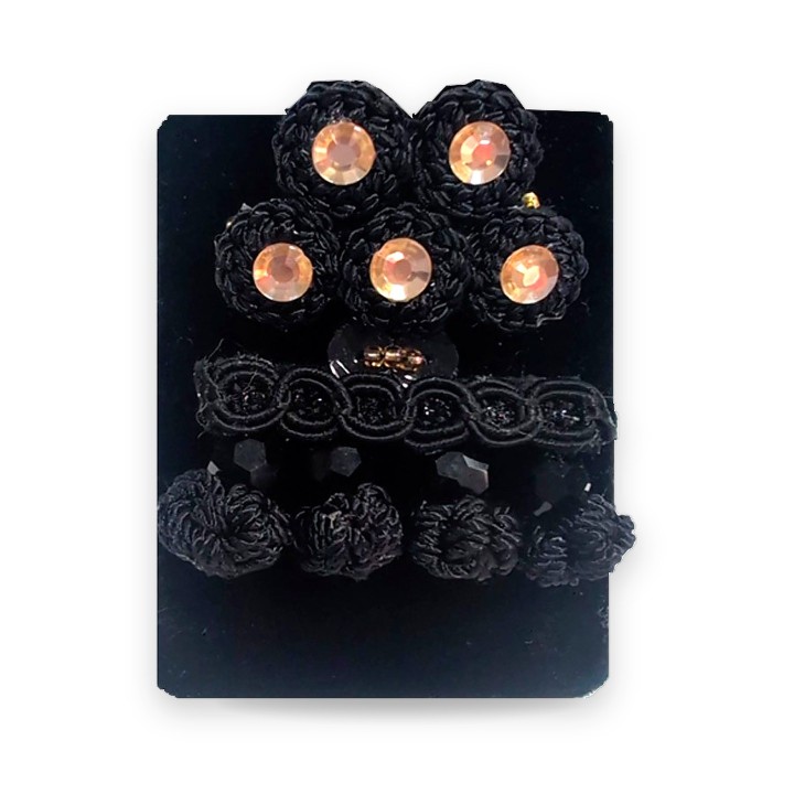 Alamares bullfighting brooch in jet black with crystals