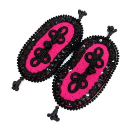 Large suit of lights epaulettes in fuchsia