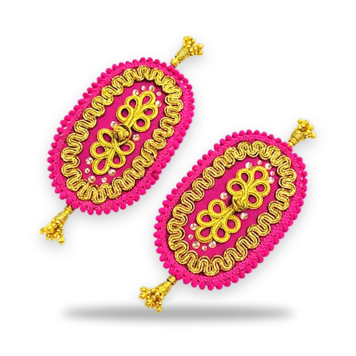 Small suit of lights epaulettes in fuchsia
