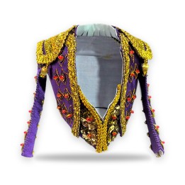 Chaquetilla de traje de luces en miniatura grande, en morado