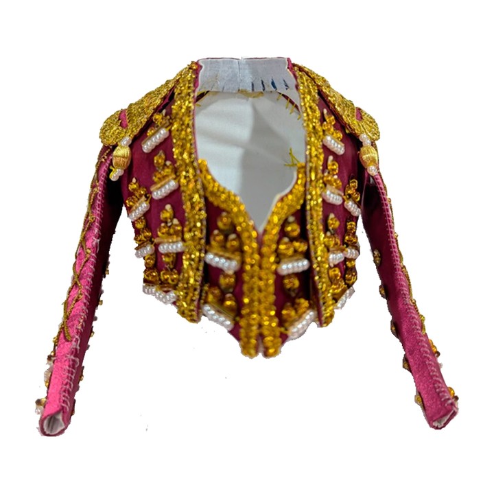 Jaqueta de traje de luces em miniatura grande, em grená