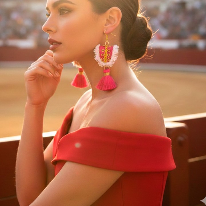 Pendientes taurinos "Hombreras chaquetilla de luces"