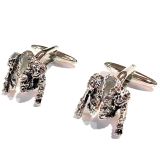 Boutons de manchette veste de torero en rhodium