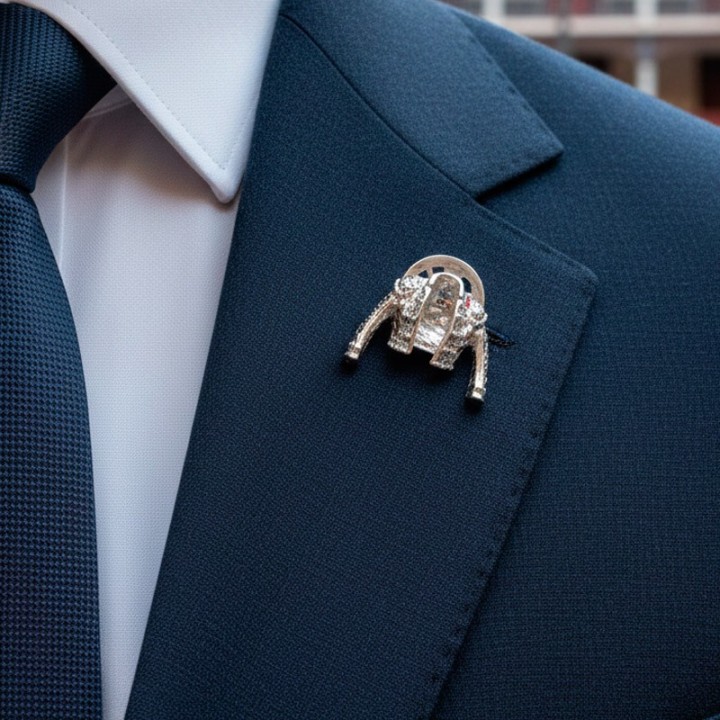 Pin de solapa taurino de plata "chaquetilla"
